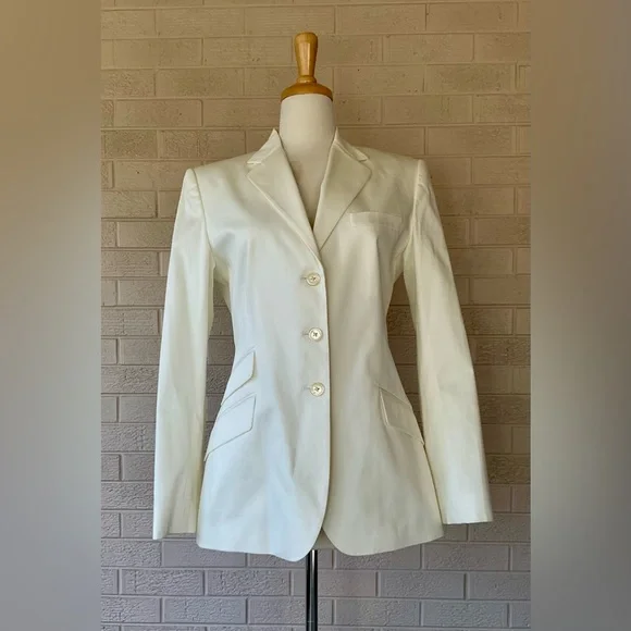 LAUREN Ralph Lauren Blazer Winter White Fully Lined Size 8 Excellent Condition! - Picture 1 of 8